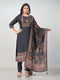 Amchoor Black Dola Silk Digital Prints Kurti Set for Womens