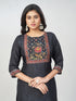 Amchoor Black Dola Silk Digital Prints Kurti Set for Womens