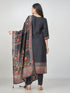 Amchoor Black Dola Silk Digital Prints Kurti Set for Womens