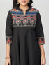 Amchoor Black Cotton Solid Kurti Set for Womens