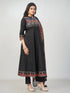 Amchoor Black Cotton Solid Kurti Set for Womens