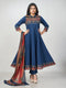 Amchoor Blue Cotton Solid Kurti Set for Womens