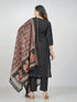Amchoor Black Cotton Solid Kurti Set for Womens