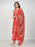 Amchoor Red Cotton Solid Kurti Set for Womens
