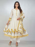 Amchoor Yellow Chanderi Floral Kurta Sets for Womens