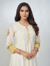 Amchoor Yellow Chanderi Floral Kurta Sets for Womens