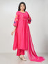 Amchoor Fuchsia Chanderi Solid Kurti Set for Womens