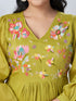 Amchoor Green Mul Chanderi Embroidered Kurta Sets For Womens