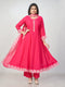 Amchoor Fuchsia Chanderi Solid Kurti Set for Womens