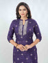 Amchoor Purple Organza Jacquard Bandhani Kurta Sets For Womens