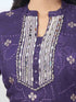 Amchoor Purple Organza Jacquard Bandhani Kurta Sets For Womens