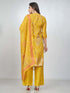 Amchoor Mustard organza jacquard Bandhani Kurta Sets for Womens