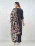 Amchoor Black Russian Silk Solid Kurta Sets For Womens