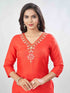 Amchoor Red Russian Silk Solid Kurta Sets For Womens