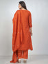 Amchoor Rust Cotton Solid Kurta Sets for Womens