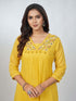 Amchoor Yellow Cotton Solid Kurta Sets for Womens