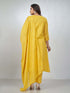 Amchoor Yellow Cotton Solid Kurta Sets for Womens