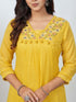 Amchoor Yellow Cotton Solid Kurta Sets for Womens