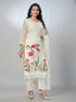 Amchoor Cream Organza Embroidered Kurta Sets For Womens