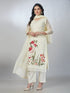 Amchoor Cream Organza Embroidered Kurta Sets For Womens