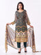 Amchoor Green Raw silk Digital Prints Kurti Set for Womens