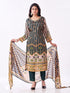 Amchoor Green Raw silk Digital Prints Kurti Set for Womens