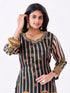 Amchoor Green Raw silk Digital Prints Kurti Set for Womens