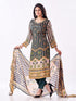 Amchoor Green Raw silk Digital Prints Kurti Set for Womens