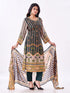 Amchoor Green Raw silk Digital Prints Kurti Set for Womens