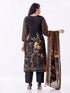 Amchoor Black Silk Floral Kurti Set for Womens