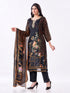 Amchoor Black Silk Floral Kurti Set for Womens