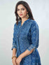 Amchoor Blue Russian Silk Bandhani Kurta Sets For Womens