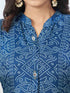 Amchoor Blue Russian Silk Bandhani Kurta Sets For Womens