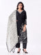Amchoor Black Organza Sequined Kurti Set for Womens