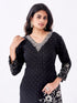 Amchoor Black Organza Sequined Kurti Set for Womens