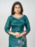 Amchoor Teal SILK Digital Prints Kurti Set for Womens