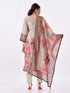 Amchoor Grey Tissue Floral Kurti Set for Womens