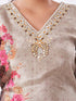 Amchoor Grey Tissue Floral Kurti Set for Womens