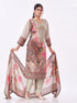 Amchoor Grey Tissue Floral Kurti Set for Womens