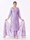 Amchoor Purple Tissue Digital Prints Kurti Set for Womens