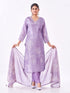Amchoor Purple Tissue Digital Prints Kurti Set for Womens