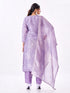 Amchoor Purple Tissue Digital Prints Kurti Set for Womens