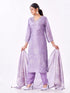 Amchoor Purple Tissue Digital Prints Kurti Set for Womens