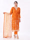 Amchoor Orange Organza Solid Kurti Set for Womens