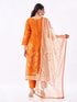 Amchoor Orange Organza Solid Kurti Set for Womens