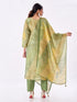 Amchoor Green Tissue Digital Prints Kurti Set for Womens