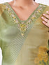 Amchoor Green Tissue Digital Prints Kurti Set for Womens