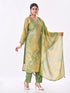 Amchoor Green Tissue Digital Prints Kurti Set for Womens