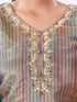 Amchoor Grey Tissue Digital Prints Kurti Set for Womens