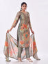 Amchoor Grey Tissue Digital Prints Kurti Set for Womens